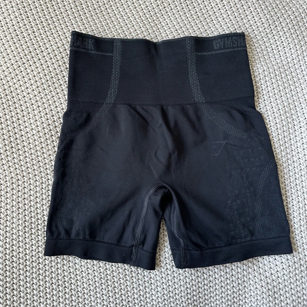Gymshark Apex Seamless Shorts - Black/Grey - SIZE XS